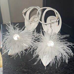 White Feather Heels
